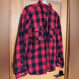 Red and Black Plaid Men's Shirt